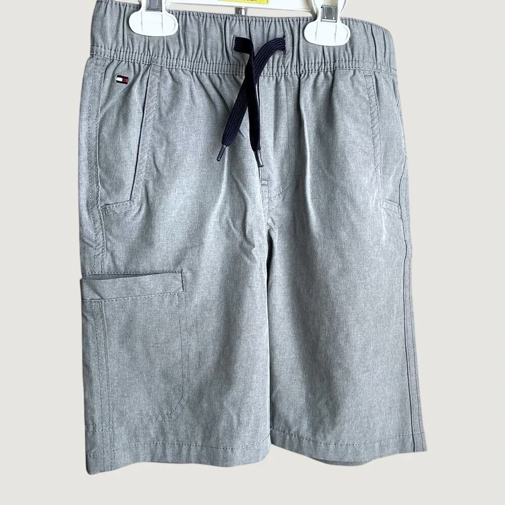 Tommy Hilfiger Boys Grey Pull On Drawstring Shorts Size S 8/10 Elastic Waist